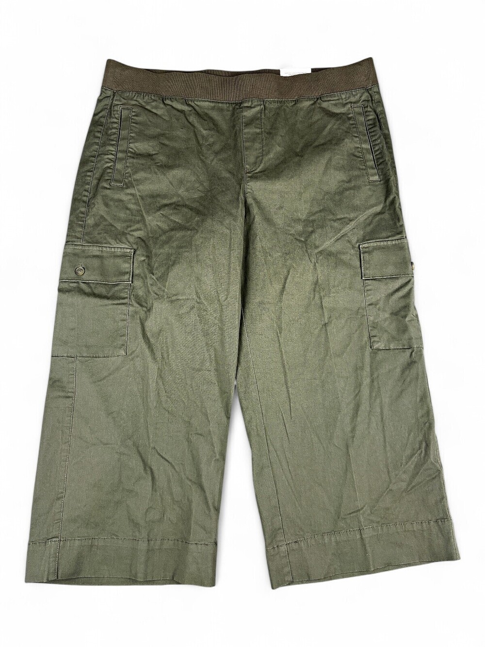 Chico's‎ Plus 20 Olive Cargo Capris Elastic Waistband